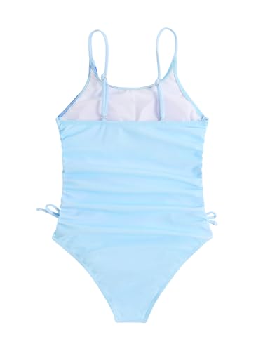 Image of Milumia Girl's Floral One Piece Swimsuit Bow Tie Side Spaghetti Strap Bathing Suit