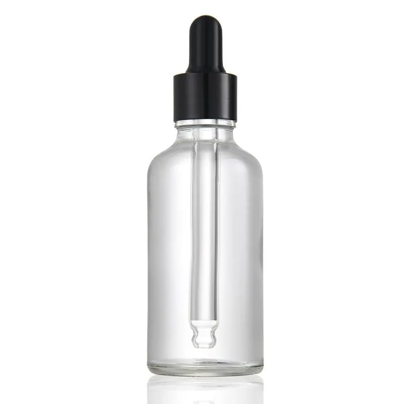Gotero Botella de aceite esencial escarcha, líquido aromaterapia transparente, gota 5-100ml for pipeta masaje recargable(Clear gold,5ml)
