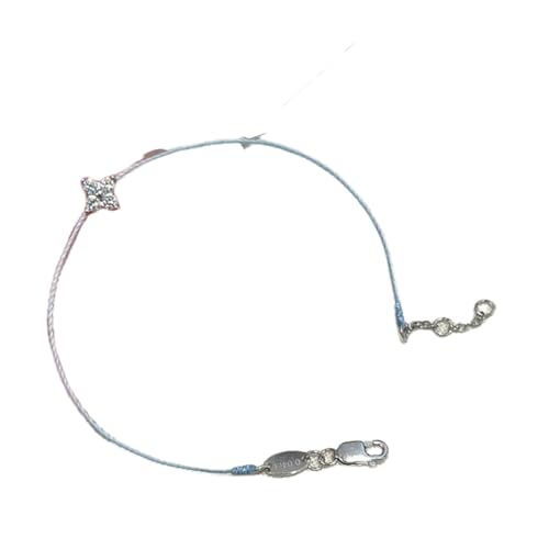 Snorvixre Cadena de pulsera de estrella de cuatro puntas con cierre seguro para piel sensible, accesorio apilable, pulsera de cadena fina ajustable, talla única, como se describe
