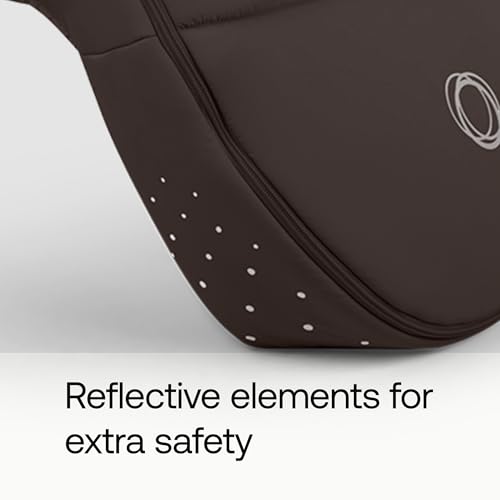 Image of Bugaboo All-Season Footmuff - Weatherproof, Breathable & Water-Repellent Toddler Footmuff with Removable Insert, Reflective Details, Two-Way Zipper, Fits All Bugaboo Strollers - Cocoa Brown | Soft fleece lining, breathable materials, weatherproof protection, two-way zipper, reflective details, Cocoa Brown