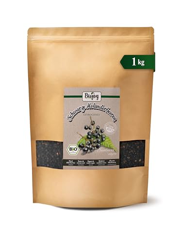 Biojoy Bayas de Saúco Negro BÍO (1 kg), secas y enteras, aptas para Infusión (Sambucus nigra)