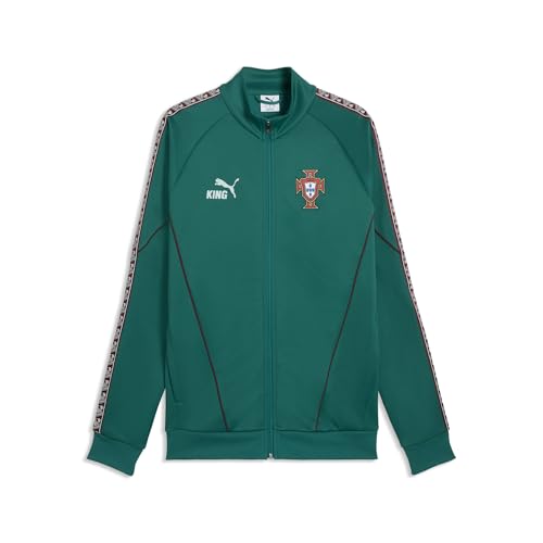 PUMA Men's FA Portugal King Anthem Jacket, Green Lagoon-Ruby Shimmer SS26, Large Fpf Jacket