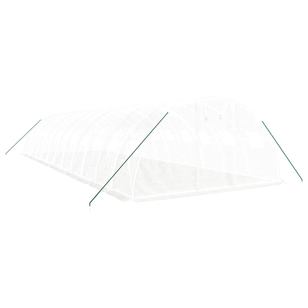 Homgoday Invernadero con Estructura de Acero Blanco 48 m² 12x4x2 m, Invernadero Caseta Jardín Terraza Plantas Semilla Cultivo Huerto Verduras Cubierta Casero