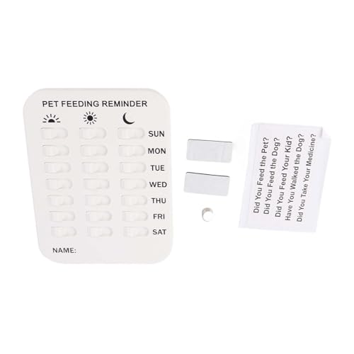 Pets Dog Feeding Reminder, Weiße Magnetische Aufklebertabelle Zur Täglichen Verfolgung von Mahlzeiten, Inklusive 4 Magneten und 2 Aufklebern, Geeignet für Hundebesitzer (WHITE)