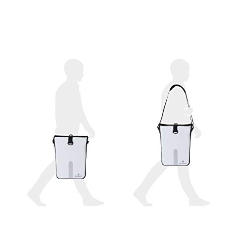 #DoYourOutdoor 3in1 Hinterradtasche mit praktischem Schnellverbindungssystem für Gepäckträger - Wasserdicht & Reflektierend - 21 Liter Rolltop- Fahrradtasche mit Schultergurt, Tragegriff - weiß