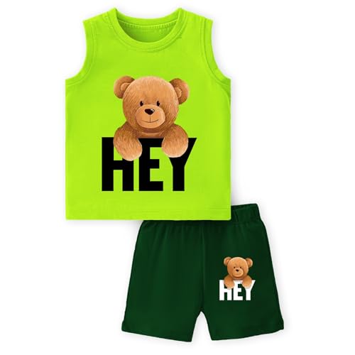 Image of TS LAVI TAVI Baby Cotton Clothing Set | Sleeveless T-Shirt & Shorts Combo | Summer Wear for Boys & Girls | Soft Breathable Fabric | Multicolor Pack of 3