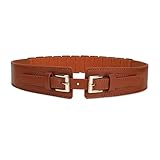 Taille de la ceinture : La taille de cette ceinture pour femme est de 60 à 80 cm, ce qui convient à la plupart des tailles de femmes. Cette ceinture pour femme a une très bonne élasticité et peut bien s'adapter à votre taille après étirement. La ceinture est fixée avec une boucle à ardillon. La méthode de la boucle peut être ajusté selon les besoins.