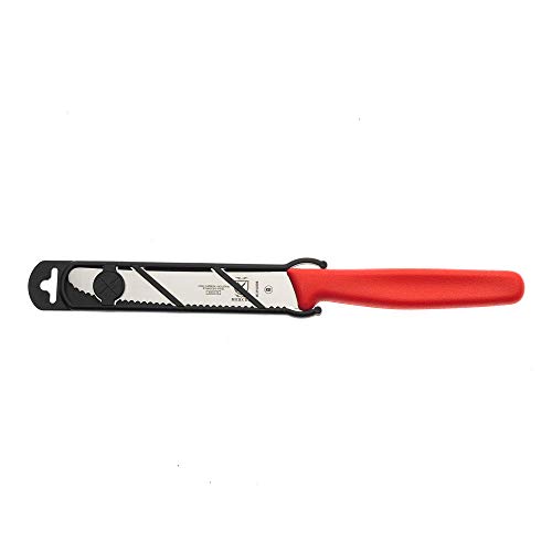 Image of Mercer Culinary Rounded Tip Wavy Serrated Bar Knife, Red, 4.3 inch