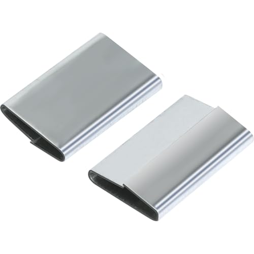 Closed (Push Type) Seals for 1 1/4" Width Steel Strapping Metal Clips for Packaging Banding Strong and Safe (50pcs)