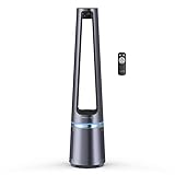 Rowenta 2 en 1 Purificador de Aire y Ventilador, 12 Velocidades, Oscilación, Filtra Partículas Finas hasta el 99,95%, Silencioso, Mando a Distancia, Plata, Eclipse, QU5030