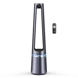 Rowenta Eclipse QU5030F0 2-in-1 luchtreiniger, ventileert en filtert lucht, fijne deeltjes, 32 dB (A), krachtig, oscillatie, 12 snelheden, timer, uitgestelde start