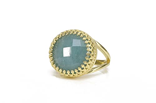 Pierre de naissance de mars : bague complexe fait main en or 14k pour femme