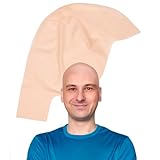 Kangaroo Latex Bald Cap for Adults - Tan Beige Realistic Head Skin Bald Cap Wig for Men and Women - Christmas Halloween Costume Fake Hat - Makeup Accessory for Theatrical, Cosplay and Dress up Apparel