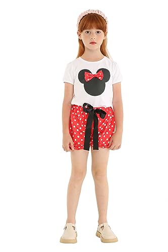 Mud Kingdom Girls Outfits Cute Cartoon Polka Dots Summer Holiday Clothes Sets2