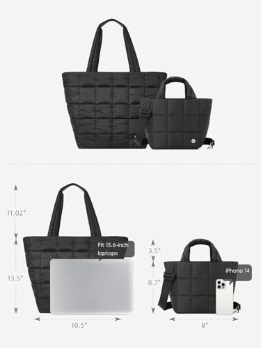 WESTBRONCO Small Puffer Bag Quilted Crossbody Bags for Women Puffy Purse Nylon Shoulder Handbag with Adjustable Strap