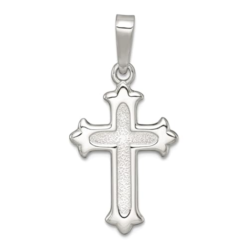 Collier croix en argent 925 poli et texturé, le bijou idéal à porter au quotidien