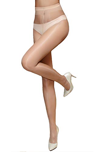 Image of Women's Sexy Shiny Sheer Control Top Tights Silk Stockings Ultra Shimmery High Waist Pantyhose