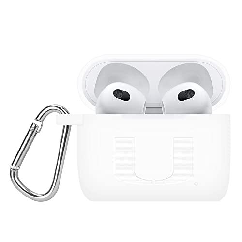 Affinity Bands Miami Hurricanes Engraved Silicone Case Cover Compatible with Apple AirPods Gen 3 (White)