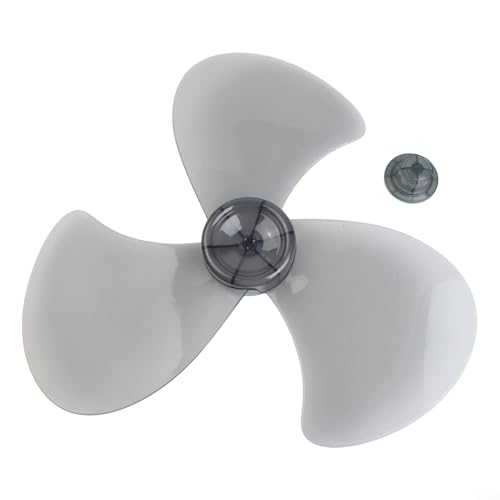 ComfyHarbor Repuesto de ventilador de 16 pulgadas con cubierta de tuerca, juego de 3 hojas de plástico silencioso para ventiladores de pie de mesa de pedestal, para una fácil instalación, gris (gris)