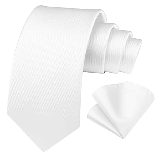 Vesuvio Napoli ASCOT Krawatte – Einfarbig Weiß, Für Herren Aus Polyester