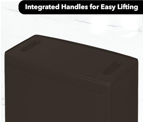 Image of 23 Gallon Slim Rectangular Garbage Can with Wheels - Brown