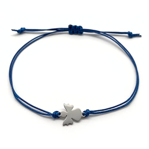 Schutzengel Armband | Glücksbringer Armkettchen mit Engel Schutzengelchen | Armbändchen Geschenk Freundschaftsband (Blau)