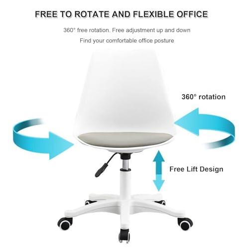 Silla de escritorio compacta sin brazos para optimizar espacios pequeños de trabajo 4