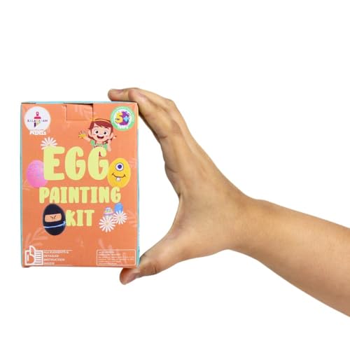 Image of Kalakaram Mini DIY Egg Painting Craft Kit for Kids | Paint Your Own Egg Art & Craft Activity Set | Creative Painting Kit with Colors & Brush | DIY on the Go | Birthday Return Gift, Party Favor | Fun Learning Activity for Boys & Girls Age 4, 5, 6, 7 Years