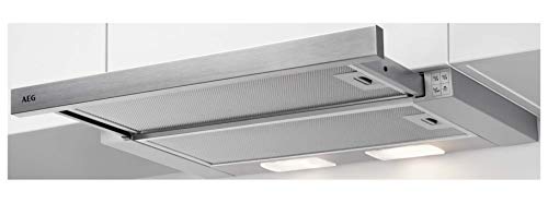 AEG DPB2621S Dunstabzugshaube (Einbau)/ausziehbare Flachschirmhaube mit 3...