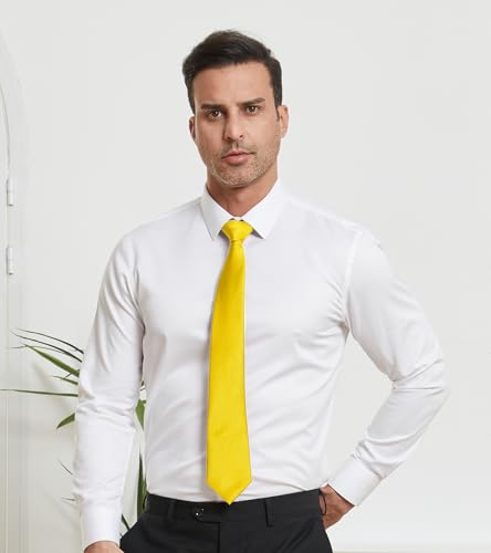 Image of DecTwig Men's Ties Solid Color Formal Neckties 3.15 inch (8CM) Black Ties For Men