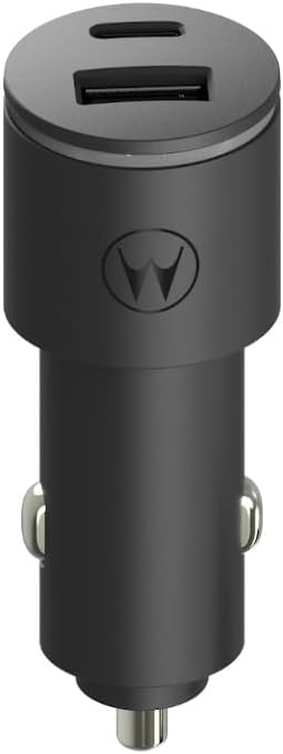 Cargador de auto TurboPower Share - USB-A de doble puerto de 45 W, salida USB-C | Para Moto G 2025/2026, G Power 2024/2025/2026, G Stylus 2024/2025/2026, Play 2024/2026, Edge 2025/2026, Razr, Razr Plus/Ultra