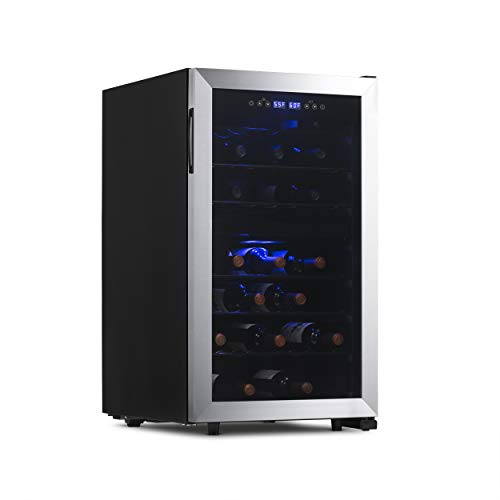 NewAir Freestanding 43 Bottle Dual Zone Compressor Wine Fridge in Stainless Steel, Adjustable Racks and Exterior Digital Thermostat