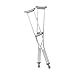 DMI Lightweight Push-Button Adjustable Aluminum Crutches with Pads, Tips and Handgrips Accessories, Youth 4’6” to 5’2”, Silver and Gray