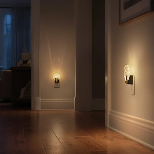 Image of DORESshop LED Night Light[2 Pack], Decorative Night Light Plug Into Wall | Dusk-to-Dawn Sensor, Dimmable Nightlights for Bathroom Hallway, Bedroom,Kids Room,Stairway, Soft White