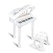 LIALIYA Kleinkind Spielzeugtastatur, Kinder Klavier Elektronische Orgel, Pädagogische Spielzeugtastatur Musik Spielzeug, Instrument mit Mikrofon Pädagogisches Geschenk für Baby,Weiß