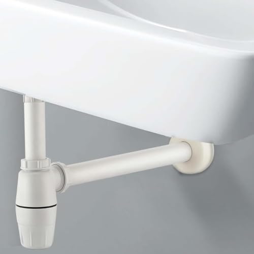 Image of ELONA ABS Bottle Trap for Washbasins | Matte Finish Bottle Trap with Wall Flange and 12 Inches Pipe
