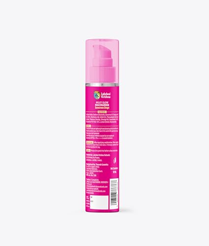 Image of Lakshmi Krishna All NATURALS Milky Glow Niacinamide Sunscreen Drops SPF 50 | Lightweight, Hydrating, & Non-Greasy | Broad-Spectrum UVA /UV