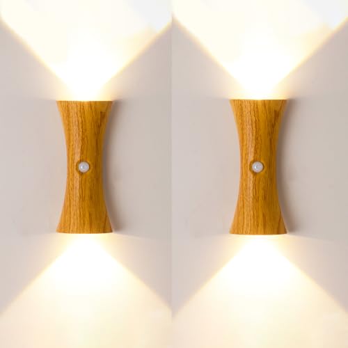 Apliques de pared LED regulables en 3 tonos con sensor y batería USB para pasillos