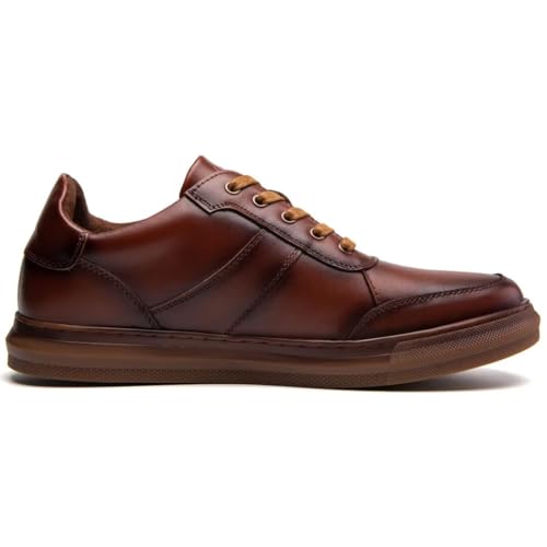 Image of Arkbird Casual Sneakers, Originals Oxford Lace-up Leather Shoes for Men Brown 9.5