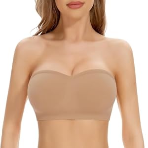 Bralettes for Women Strapless Support Non Slip Off Shoulder Seamless Tops Bra Full Coverage Comfort Push Up Underwear