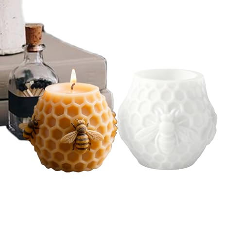 qokeeu Forma de colmena para velas de columna, artesanía reutilizable, molde de fundición para velas de columna de colmena - para adultos, principiantes, niñas, experimentadas, hogar, escuela, estudio