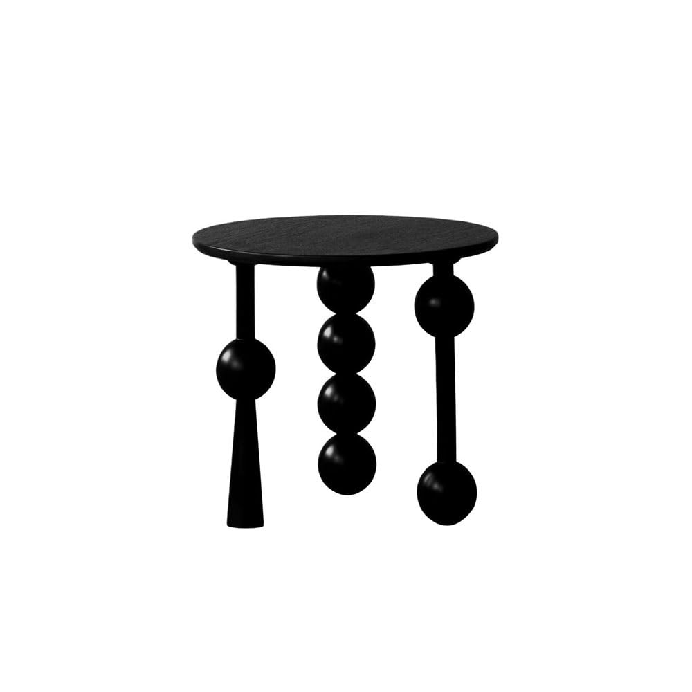 ZTHYSHOZ Coffee Table Retro Small Side Table Round Corner Leisure Coffee Living Room Balcony Bedroom(Black)