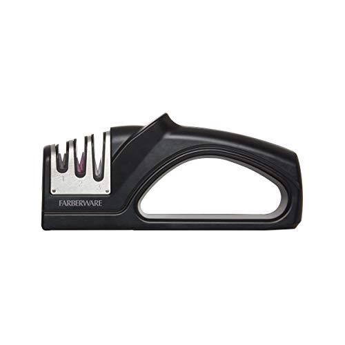 Farberware Edgekeeper 3 Stage Tabletop Kitchen Knife Sharpener, 7.5-Inch, Black