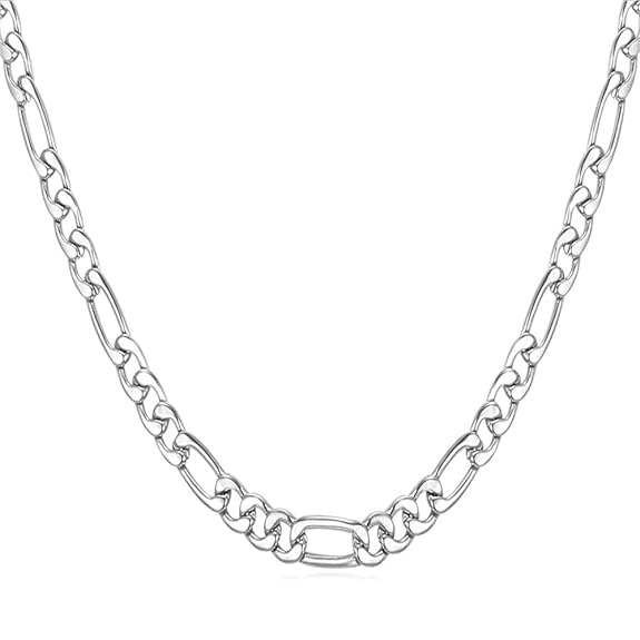 silver chain for men necklace for men chains for men neck chain for men chain for boys men chain mens chain Stainless steel stylish long chains platinum Locket Pendant chain fashion-340