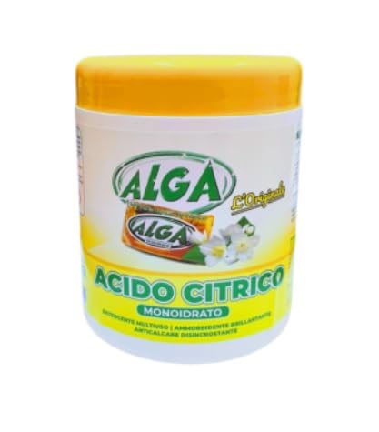21 SHOP® Acido Citrico Monoidrato Detergente Multiuso Ammorbidente Brillantante Anticalcare Disincrostante Alga Bio 500 grammi