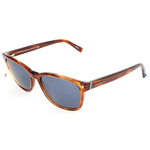 Ermenegildo Zegna Rectangular Sunglasses EZ0075 53V Blonde Havana 56mm 00752