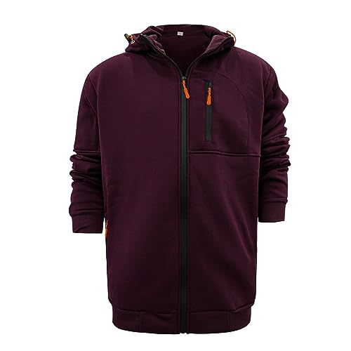 Pull vestes masculines sweat homme à capuche zippé léger et long