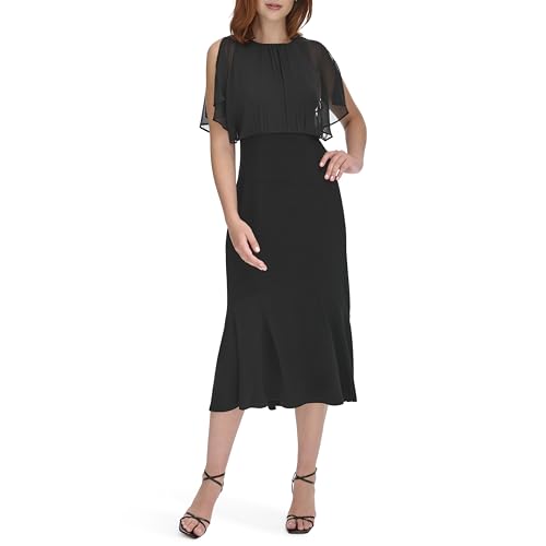 Robe col goutte Tommy Hilfiger en jersey et mousseline pour femme