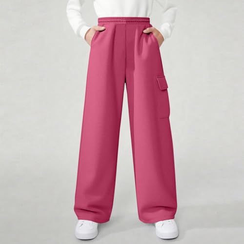 Cargo Sweatpants for Girls Baggy Wide Leg Elastic Waist Joggers Pants with Pockets Teen Kids Casual Trendy Clothes3