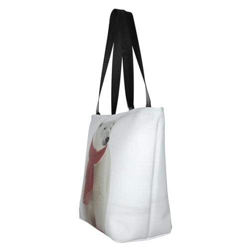 Polar Bear Red Print Comfortable Shoulder Bag Summer HandbagTravel Beach Work Daily Use Versatile Carry4